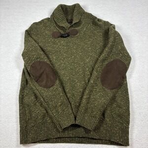 Jos A Bank Wool Blend Green Shawl Collar Fisherman Grandpa Sweater Mens Medium